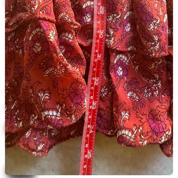 Ulla Johnson Red Floral Mini Dress Silk - Picture 7 of 8